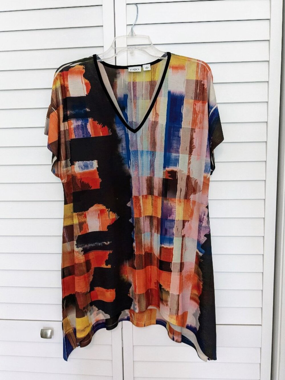 Multicolor Knit Duster Kimono Top Shirt Blouse or Coverup for the pool or beach